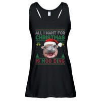 Moo Deng Christmas All I Want For Christmas Is Moo Deng Ladies Essential Flowy Tank