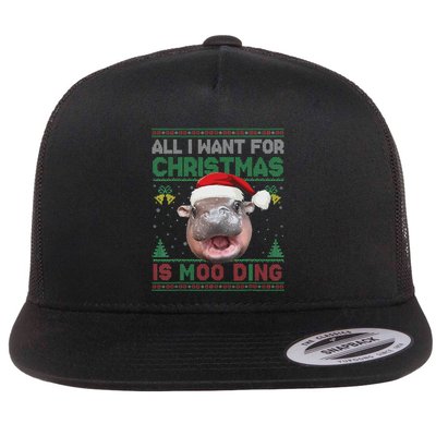 Moo Deng Christmas All I Want For Christmas Is Moo Deng Flatbill Hat