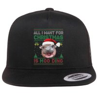 Moo Deng Christmas All I Want For Christmas Is Moo Deng Flatbill Hat