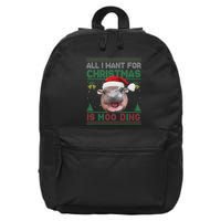 Moo Deng Christmas All I Want For Christmas Is Moo Deng 16 in Basic Backpack