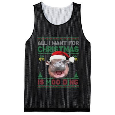 Moo Deng Christmas All I Want For Christmas Is Moo Deng Mesh Reversible Basketball Jersey Tank