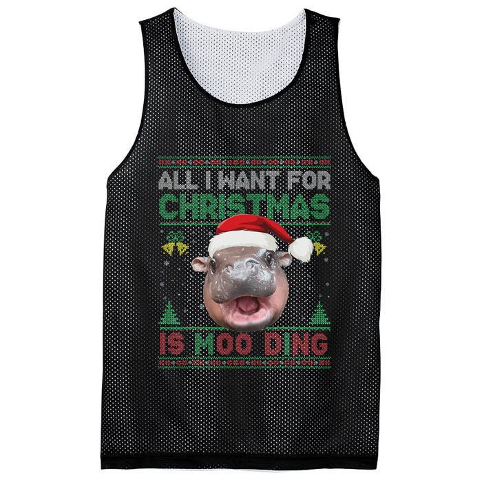 Moo Deng Christmas All I Want For Christmas Is Moo Deng Mesh Reversible Basketball Jersey Tank