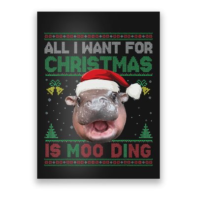 Moo Deng Christmas All I Want For Christmas Is Moo Deng Poster
