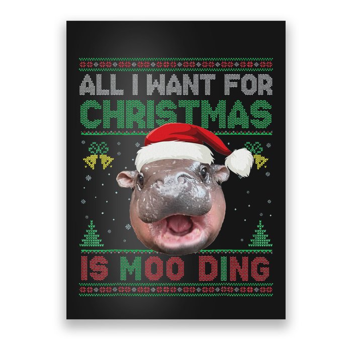 Moo Deng Christmas All I Want For Christmas Is Moo Deng Poster