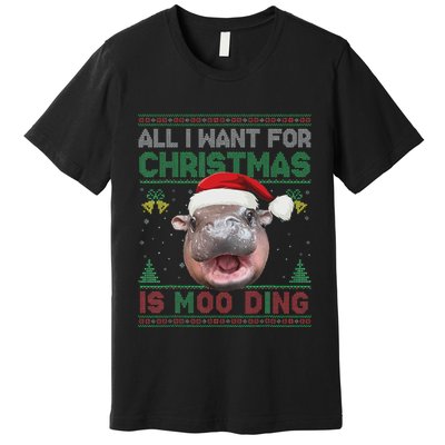 Moo Deng Christmas All I Want For Christmas Is Moo Deng Premium T-Shirt
