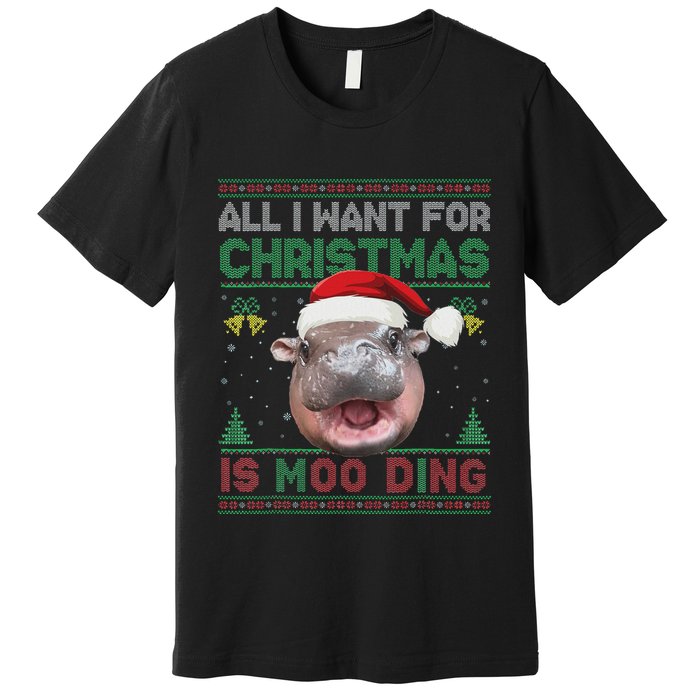 Moo Deng Christmas All I Want For Christmas Is Moo Deng Premium T-Shirt