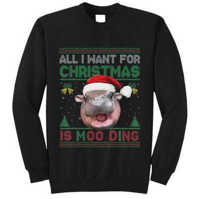 Moo Deng Christmas All I Want For Christmas Is Moo Deng Tall Sweatshirt