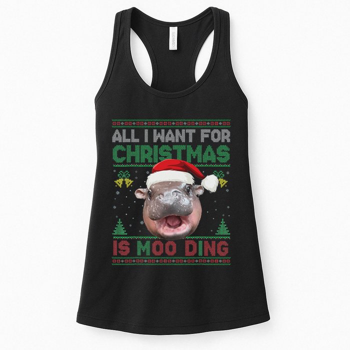 Moo Deng Christmas All I Want For Christmas Is Moo Deng Womens Tank Top