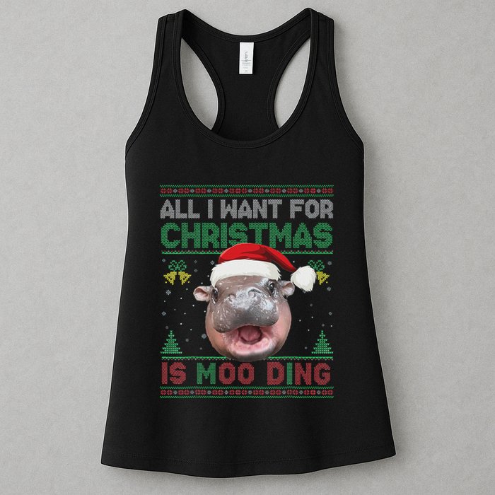 Moo Deng Christmas All I Want For Christmas Is Moo Deng Womens Tank Top