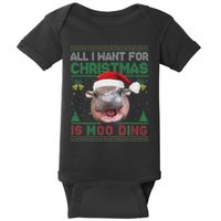 Moo Deng Christmas All I Want For Christmas Is Moo Deng Baby Bodysuit