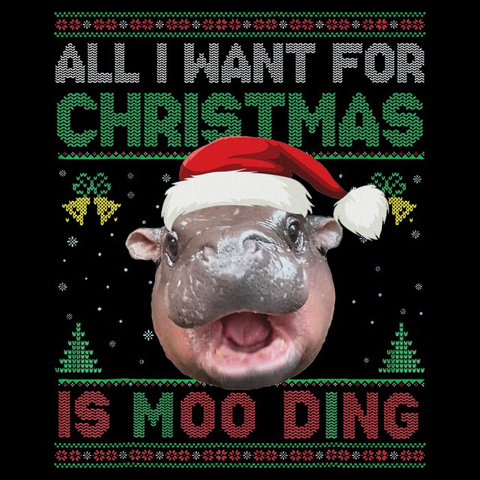 Moo Deng Christmas All I Want For Christmas Is Moo Deng Baby Bodysuit