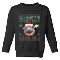 Moo Deng Christmas All I Want For Christmas Is Moo Deng Toddler Sweatshirt
