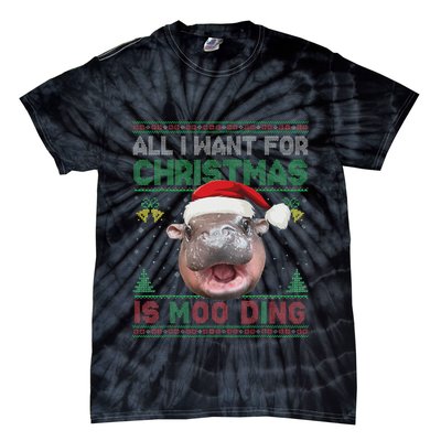 Moo Deng Christmas All I Want For Christmas Is Moo Deng Tie-Dye T-Shirt