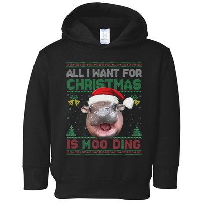 Moo Deng Christmas All I Want For Christmas Is Moo Deng Toddler Hoodie