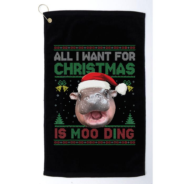 Moo Deng Christmas All I Want For Christmas Is Moo Deng Golf Towel
