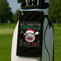Moo Deng Christmas All I Want For Christmas Is Moo Deng Golf Towel