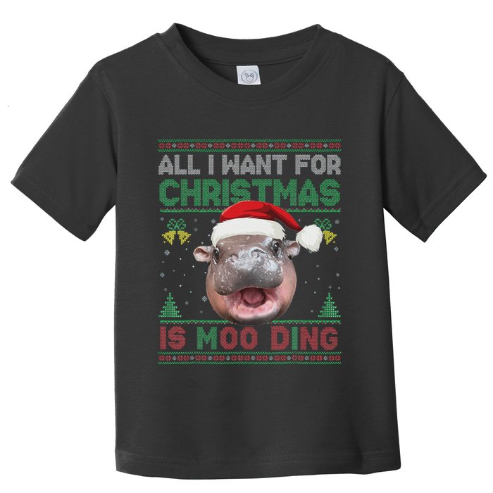 Moo Deng Christmas All I Want For Christmas Is Moo Deng Toddler T-Shirt