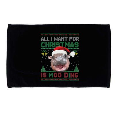 Moo Deng Christmas All I Want For Christmas Is Moo Deng Microfiber Hand Towel