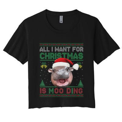 Moo Deng Christmas All I Want For Christmas Is Moo Deng Crop Top
