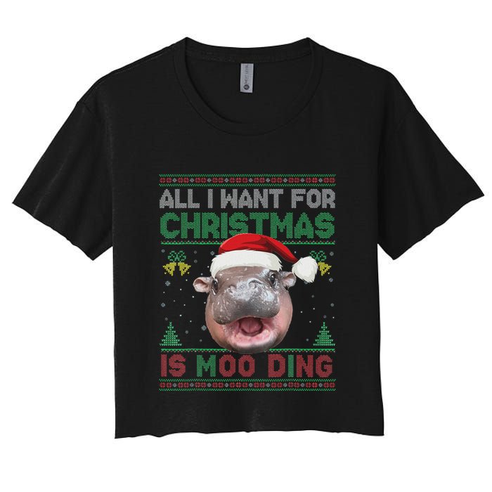 Moo Deng Christmas All I Want For Christmas Is Moo Deng Crop Top