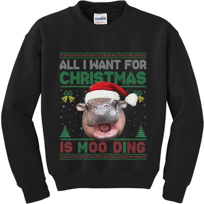 Moo Deng Christmas All I Want For Christmas Is Moo Deng Kids Sweatshirt