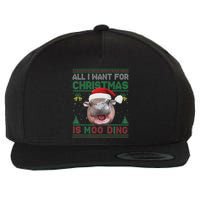 Moo Deng Christmas All I Want For Christmas Is Moo Deng Wool Snapback Cap