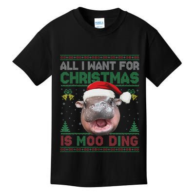 Moo Deng Christmas All I Want For Christmas Is Moo Deng Kids T-Shirt