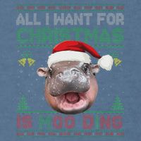 Moo Deng Christmas All I Want For Christmas Is Moo Deng Garment-Dyed Sweatshirt