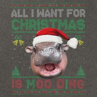 Moo Deng Christmas All I Want For Christmas Is Moo Deng Cotton Canvas Backpack