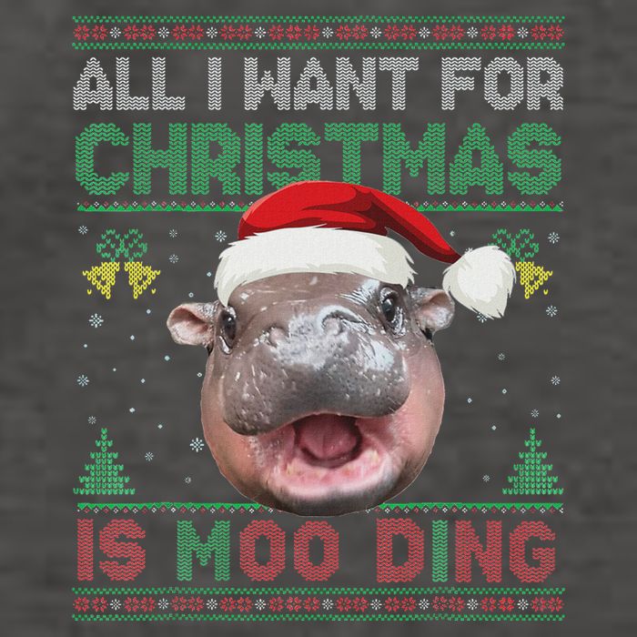 Moo Deng Christmas All I Want For Christmas Is Moo Deng Vector Backpack