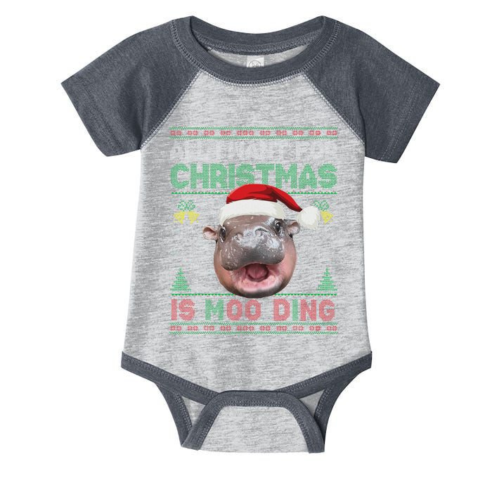 Moo Deng Christmas All I Want For Christmas Is Moo Deng Infant Baby Jersey Bodysuit