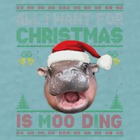 Moo Deng Christmas All I Want For Christmas Is Moo Deng Sueded Cloud Jersey T-Shirt