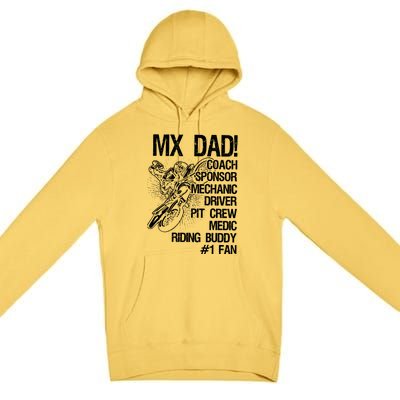 MX Dad Coach Sponsor Mechanic Driver Riding Buddy Dirt Bike Fathers Day Gift Premium Pullover Hoodie