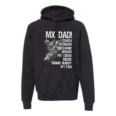 MX Dad Coach Sponsor Mechanic Driver Riding Buddy Dirt Bike Fathers Day Gift Premium Hoodie