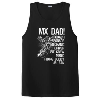 MX Dad Coach Sponsor Mechanic Driver Riding Buddy Dirt Bike Fathers Day Gift PosiCharge Competitor Tank