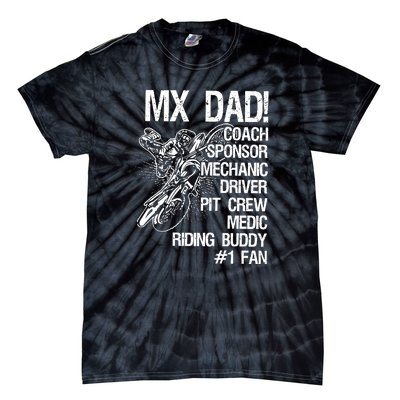 MX Dad Coach Sponsor Mechanic Driver Riding Buddy Dirt Bike Fathers Day Gift Tie-Dye T-Shirt