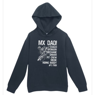 MX Dad Coach Sponsor Mechanic Driver Riding Buddy Dirt Bike Fathers Day Gift Urban Pullover Hoodie