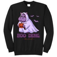 Moo Deng Cute Baby Pygmy Hippo Bouncy Pig In Thai Halloween Sweatshirt