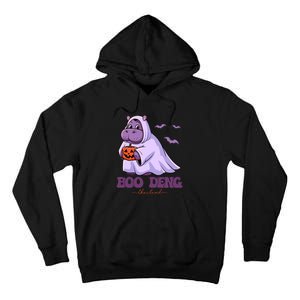 Moo Deng Cute Baby Pygmy Hippo Bouncy Pig In Thai Halloween Tall Hoodie