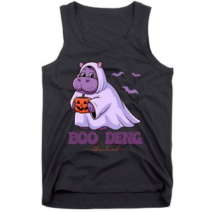 Moo Deng Cute Baby Pygmy Hippo Bouncy Pig In Thai Halloween Tank Top