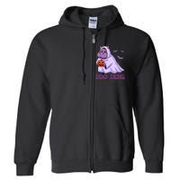 Moo Deng Cute Baby Pygmy Hippo Bouncy Pig In Thai Halloween Full Zip Hoodie