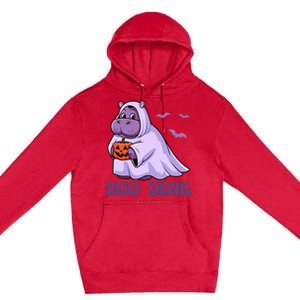 Moo Deng Cute Baby Pygmy Hippo Bouncy Pig In Thai Halloween Premium Pullover Hoodie