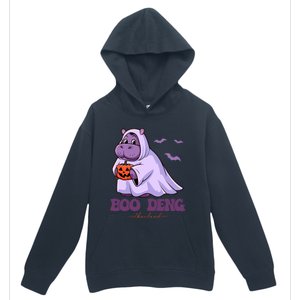 Moo Deng Cute Baby Pygmy Hippo Bouncy Pig In Thai Halloween Urban Pullover Hoodie