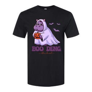 Moo Deng Cute Baby Pygmy Hippo Bouncy Pig In Thai Halloween Softstyle CVC T-Shirt