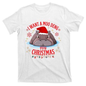 Moo Deng Christmas I Want A Moo Deng For Christmas T-Shirt