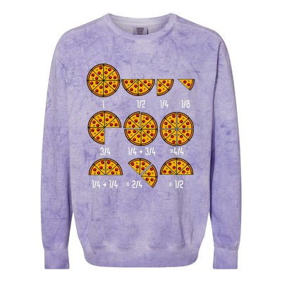 Maths Day Costume Idea Teachers Pizza Slice Fraction Colorblast Crewneck Sweatshirt