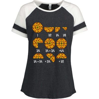 Maths Day Costume Idea Teachers Pizza Slice Fraction Enza Ladies Jersey Colorblock Tee