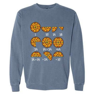 Maths Day Costume Idea Teachers Pizza Slice Fraction Garment-Dyed Sweatshirt