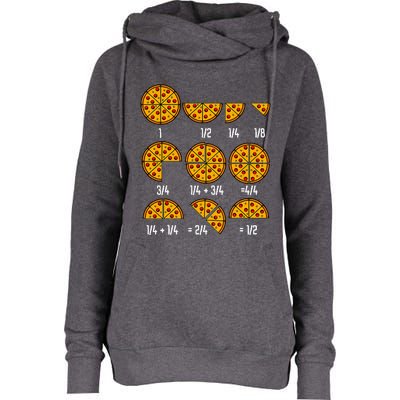 Maths Day Costume Idea Teachers Pizza Slice Fraction Womens Funnel Neck Pullover Hood