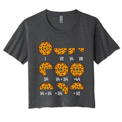 Maths Day Costume Idea Teachers Pizza Slice Fraction Women's Crop Top Tee